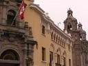 Miraflores municipal building and main cathedral.